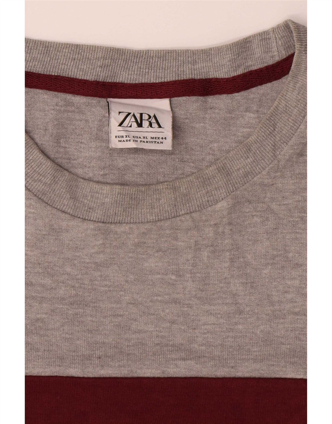 Zara Mens Crew Neck Jumper Sweater XL Multicoloured Colourblock Cotton