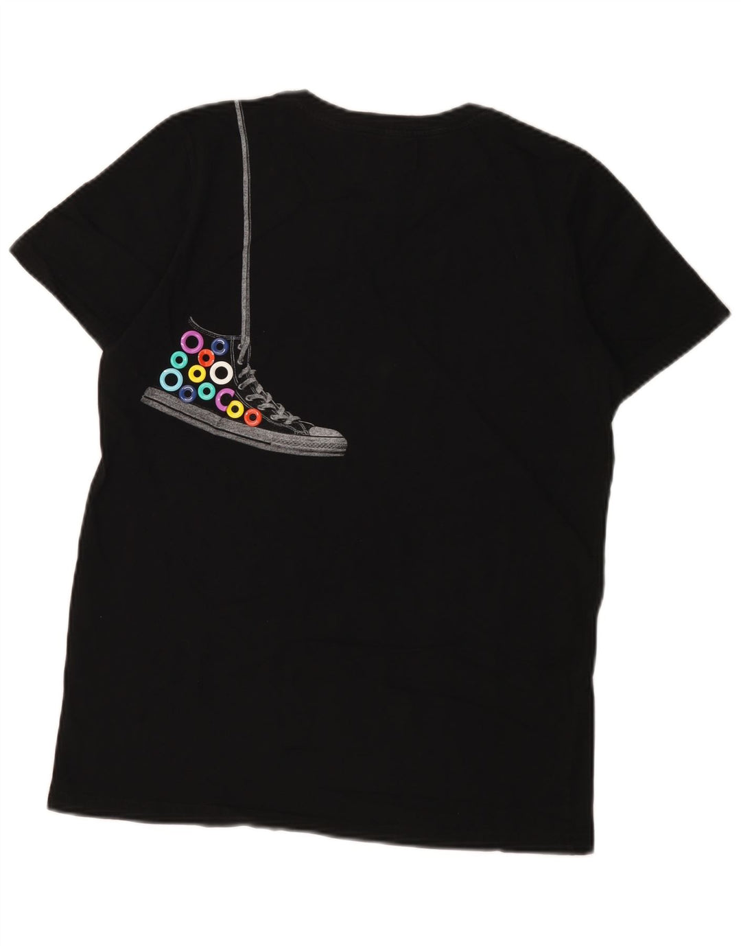 Converse Mens Graphic T-Shirt Top Medium Black Cotton