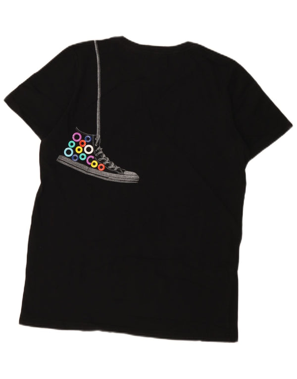 Converse Mens Graphic T-Shirt Top Medium Black Cotton
