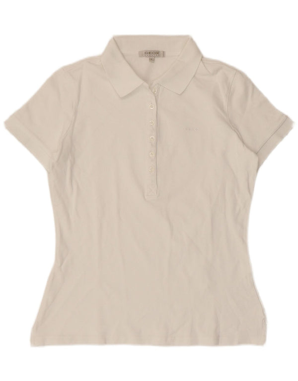 Geox Womens Respira Polo Shirt UK 12 Medium White