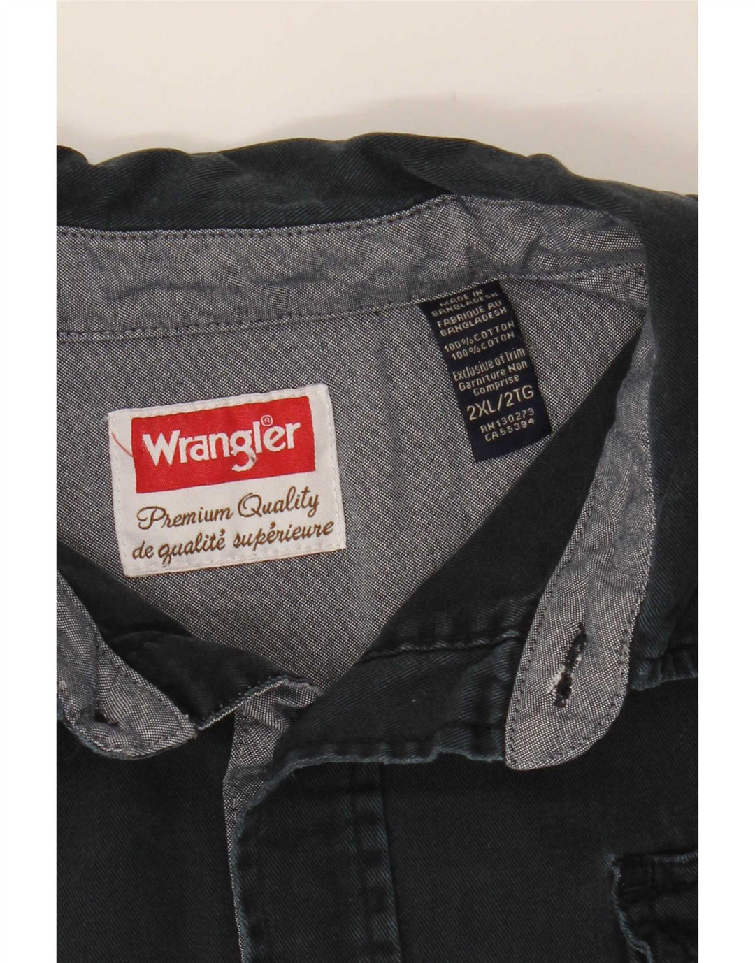 Wrangler Mens Shirt 2XL Navy Blue Cotton