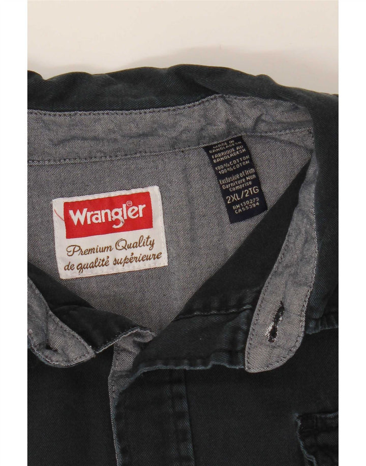 Wrangler Mens Shirt 2XL Navy Blue Cotton