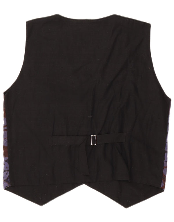 Vintage Mens Waistcoat Medium Purple Patchwork Cotton