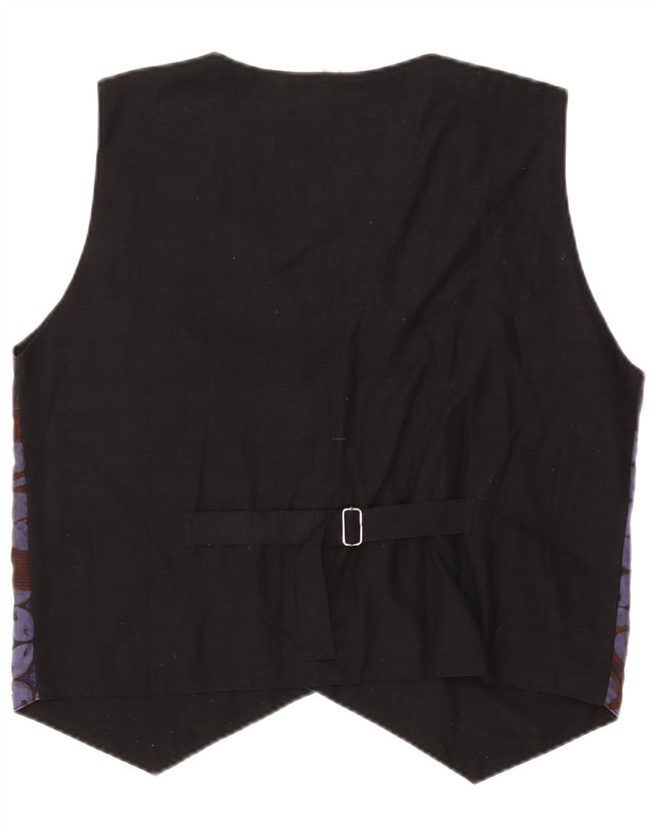 Vintage Mens Waistcoat Medium Purple Patchwork Cotton