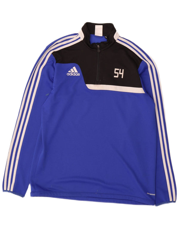 ADIDAS Mens Climacool Pullover Tracksuit Top Large Blue Colourblock