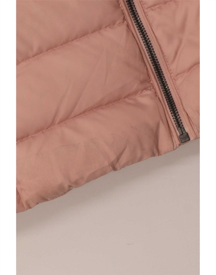 Tommy Hilfiger Womens Hooded Padded Jacket UK 10 Small Pink Polyester