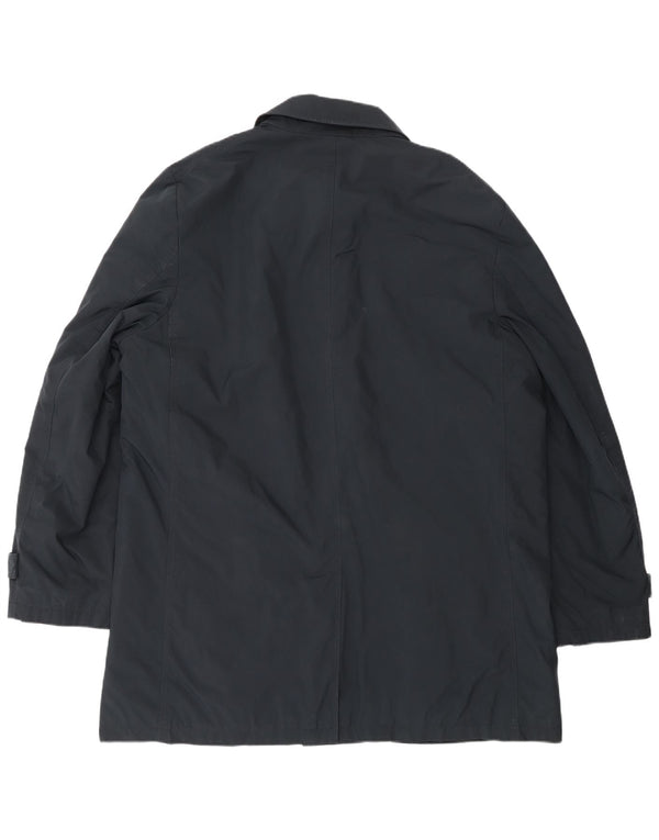 Borsalino Mens Raincoat IT 56 3XL Navy Blue Polyester Classic