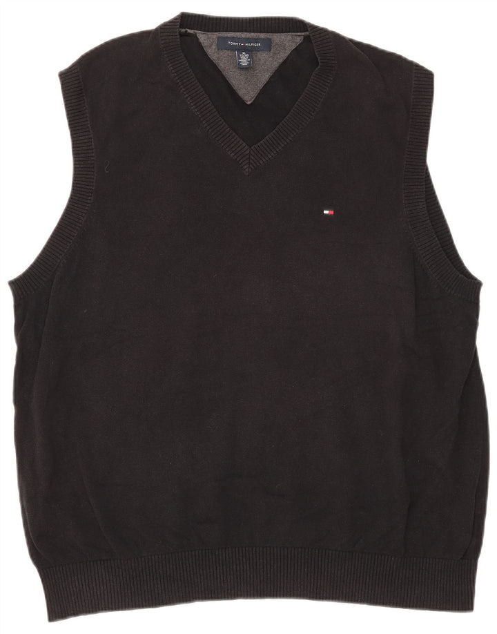 Tommy Hilfiger Mens Vest Tank Top XL Black Cotton