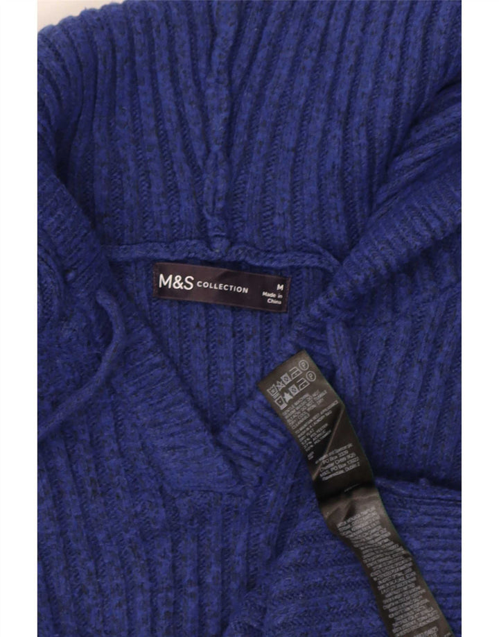 Marks & Spencer Womens Hooded Jumper Sweater UK 14 Medium Navy Blue