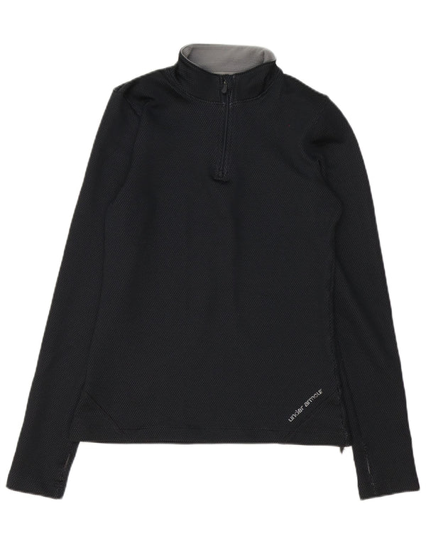 Under Armour Mens Zip Neck Pullover Tracksuit Top Small Black