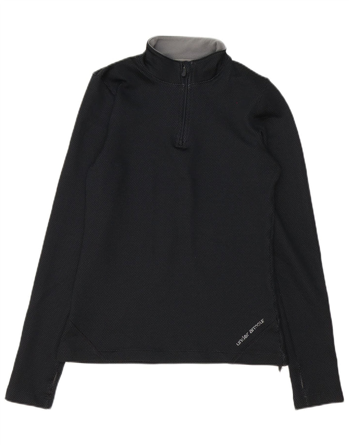 Under Armour Mens Zip Neck Pullover Tracksuit Top Small Black