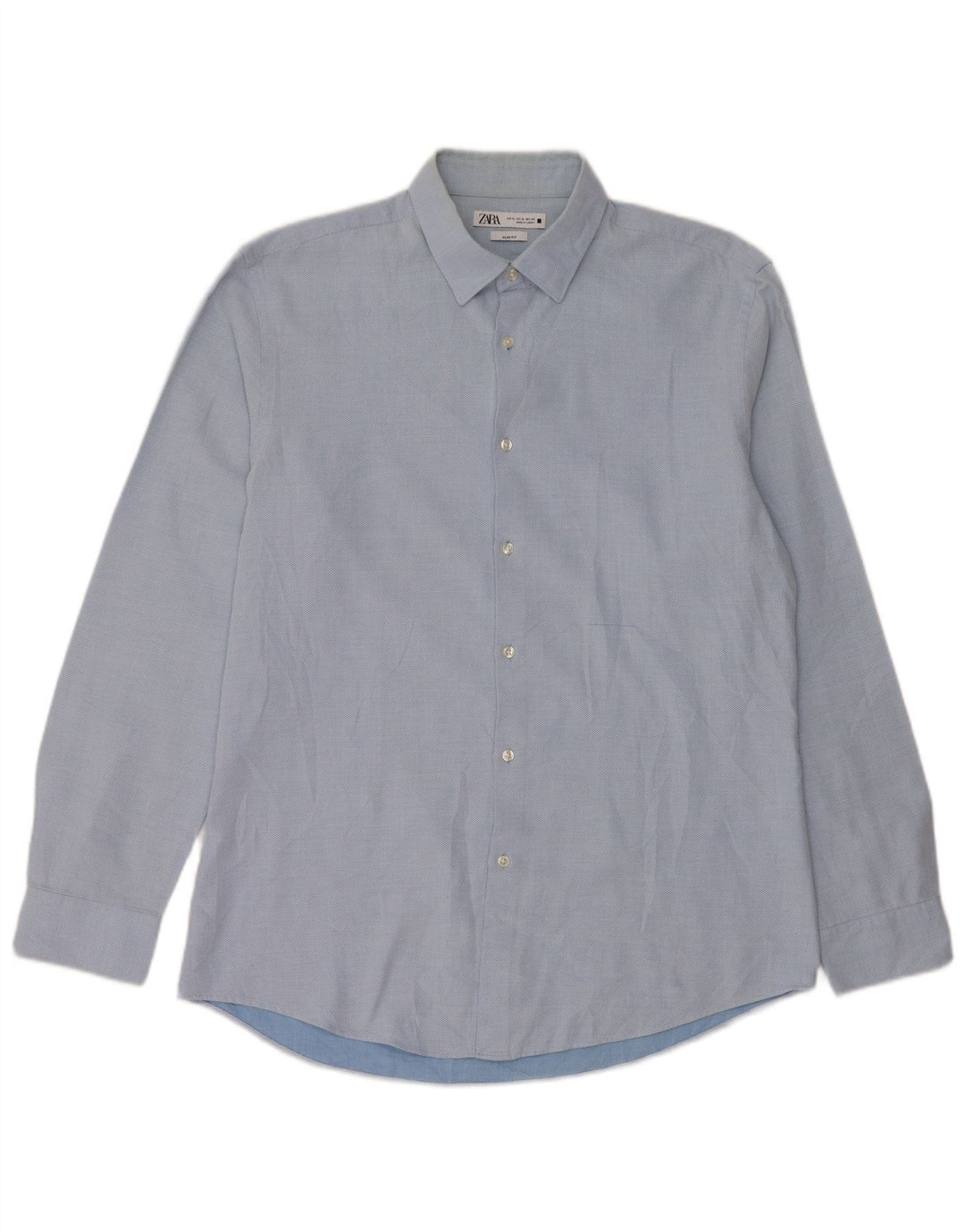 Zara Mens Slim Fit Shirt XL Blue