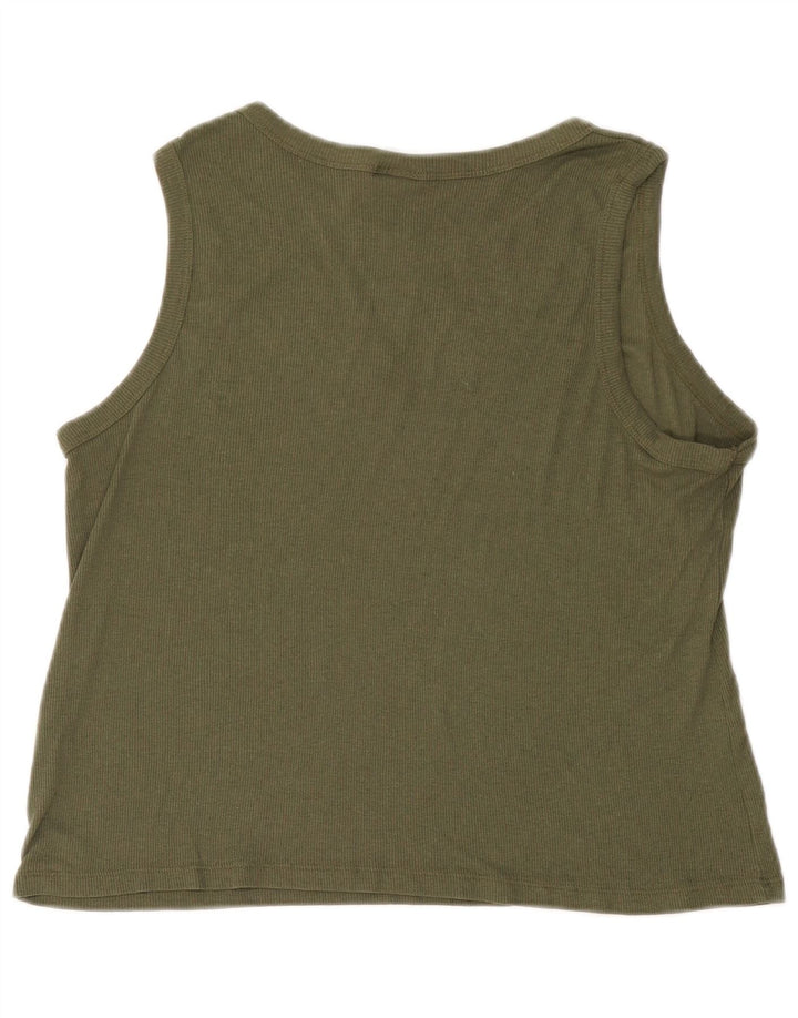 Champion Womens Graphic Vest Top UK 18 XL Khaki Polyester