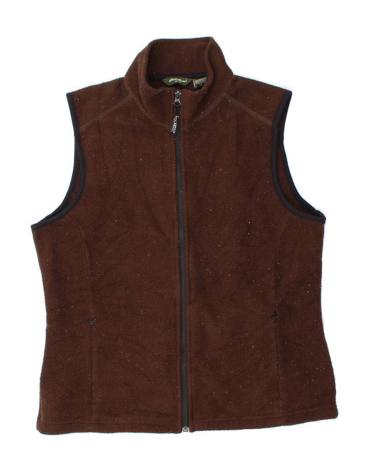 EDDIE BAUER Womens Fleece Gilet UK 16 Large Brown Polyester Vintage Eddie Bauer and Second-Hand Eddie Bauer from Messina Hembry 