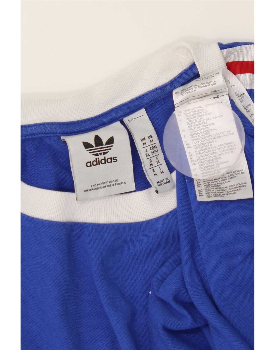 Adidas Mens T-Shirt Top Medium Blue Cotton