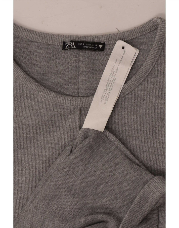 Zara Womens T-Shirt Dress UK 8 Small Grey Polyester