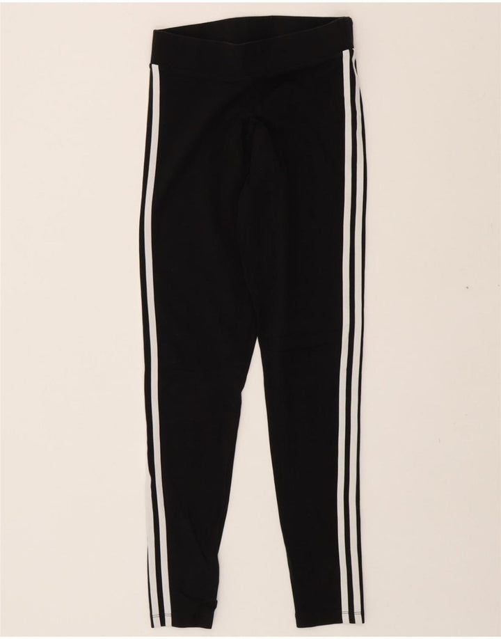 ADIDAS Womens Leggings UK 8/10 Small Black Cotton Vintage Adidas and Second-Hand Adidas from Messina Hembry 