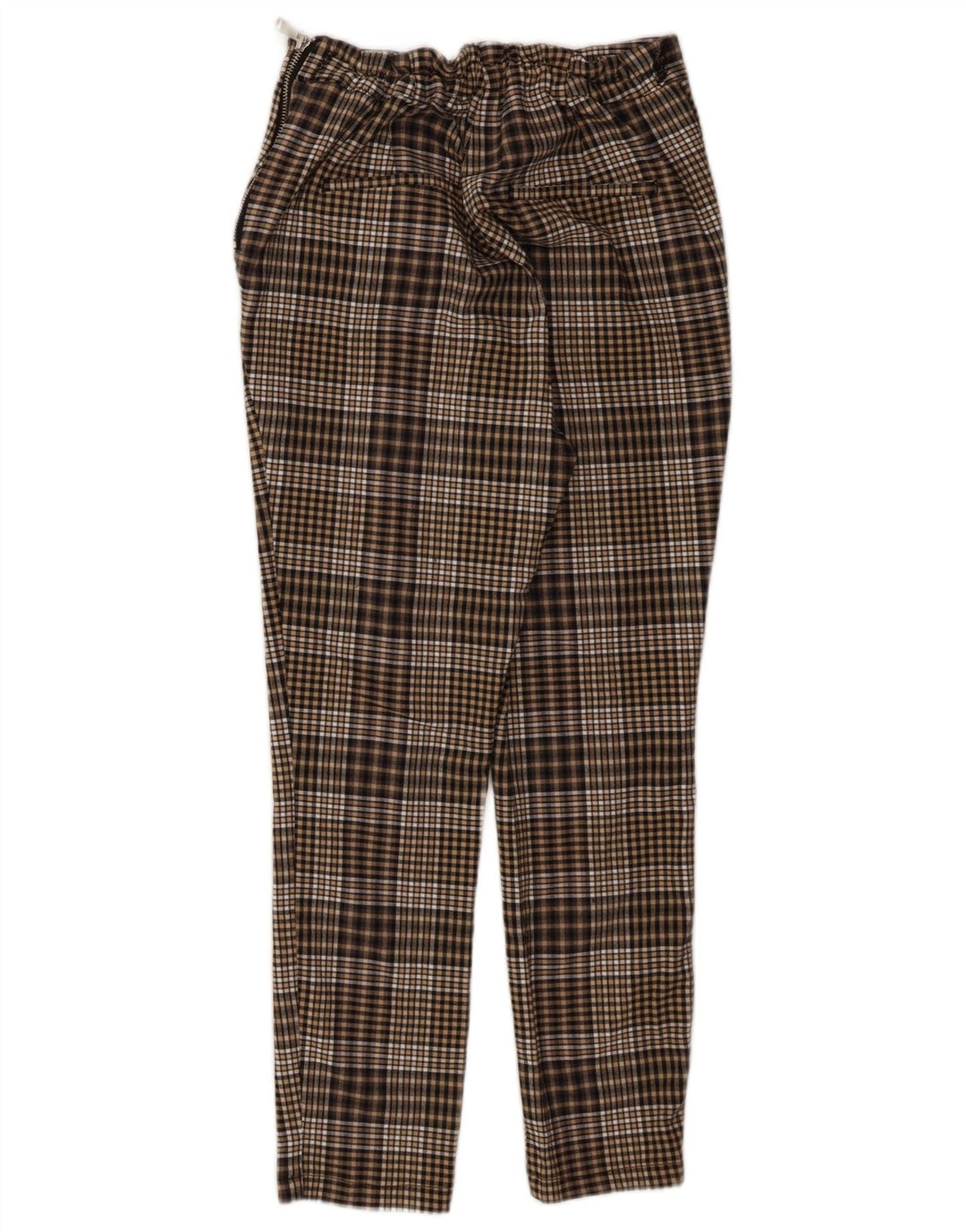 Zara Womens Cropped Trousers Large W30 L24 Brown Check