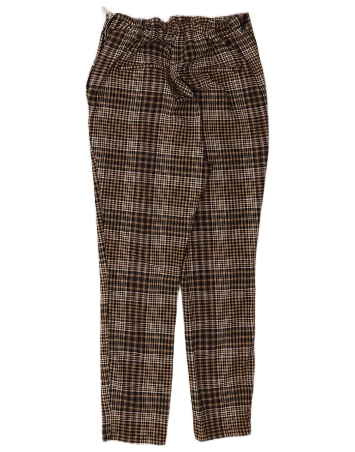 Zara Womens Cropped Trousers Large W30 L24 Brown Check
