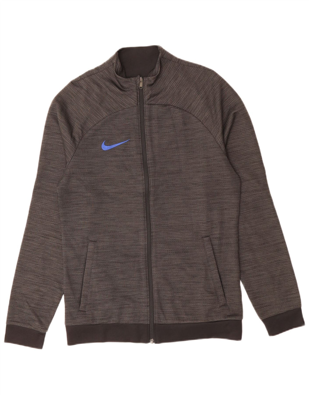 NIKE Mens Dri Fit Tracksuit Top Jacket Small Grey Flecked Polyester