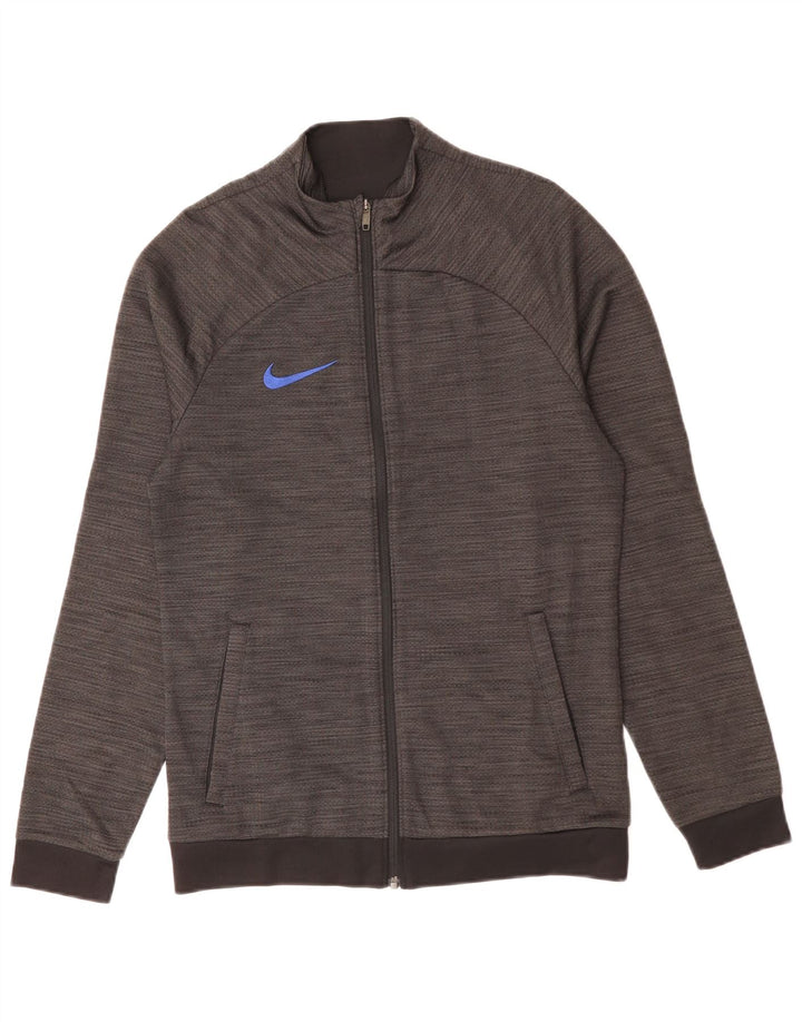 NIKE Mens Dri Fit Tracksuit Top Jacket Small Grey Flecked Polyester