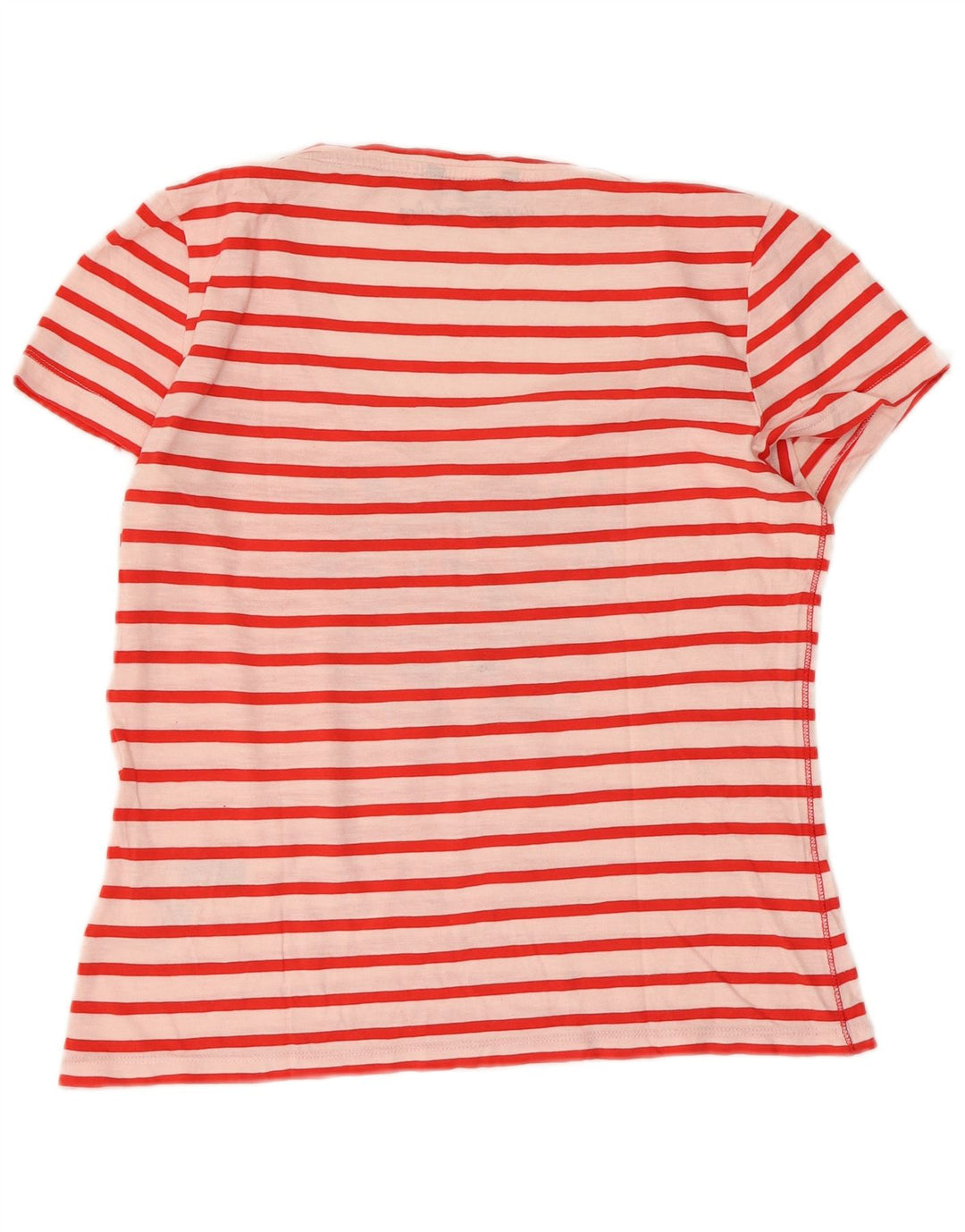 TOMMY HILFIGER Womens Crop Graphic T-Shirt Top UK 14 Large Red Striped