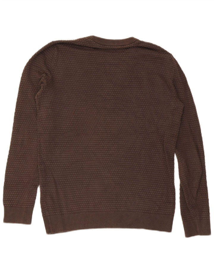 Jack & Jones Mens Crew Neck Jumper Sweater Medium Brown Cotton