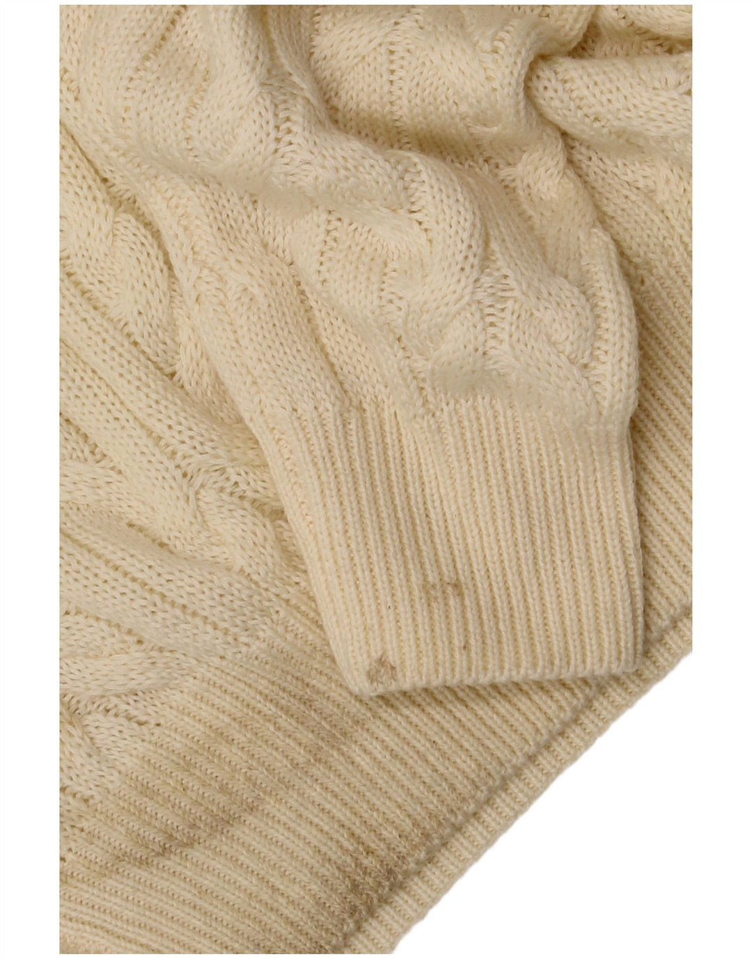 Sonny Bono Mens Crew Neck Jumper Sweater XL Off White Polyester