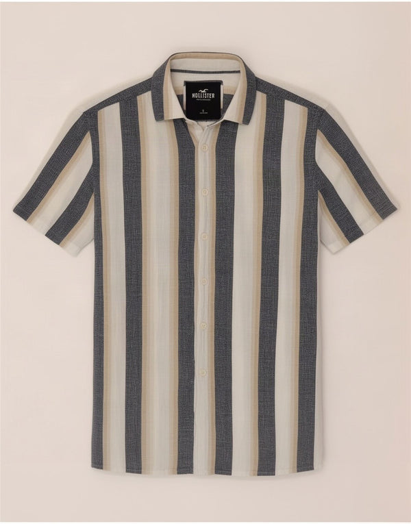 Hollister Mens Short Sleeve Shirt Small Multicoloured Striped Cotton