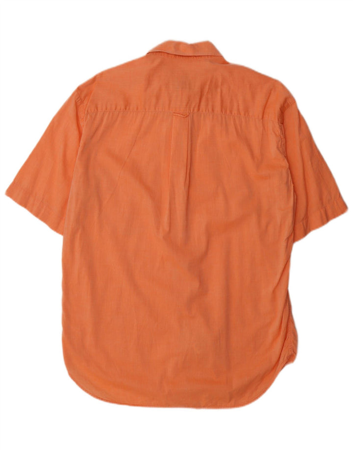 Valentino Mens Short Sleeve Shirt Size 40 15 3/4 Medium Orange Cotton