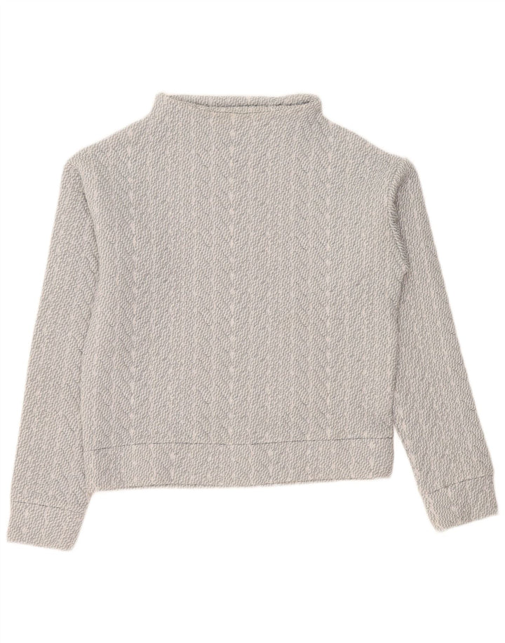 Gap Womens Oversized Sweatshirt Jumper UK 6 XS Grey Striped Polyester