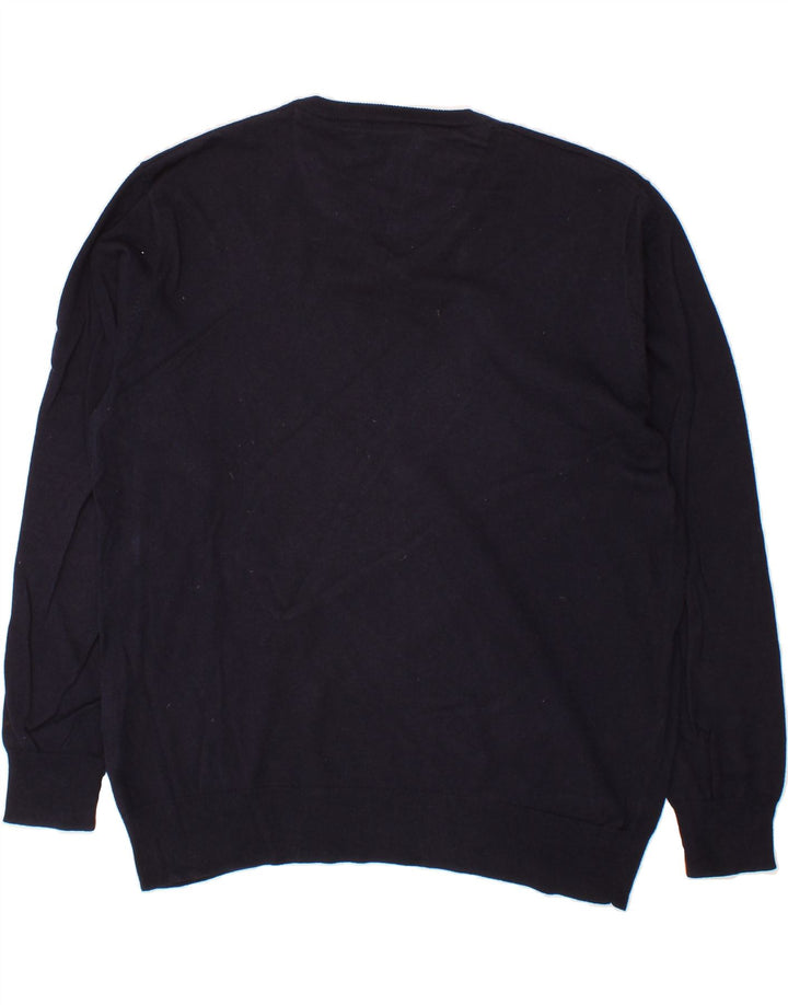 KAPPA Mens V-Neck Jumper Sweater XL Navy Blue Cotton Vintage Kappa and Second-Hand Kappa from Messina Hembry 