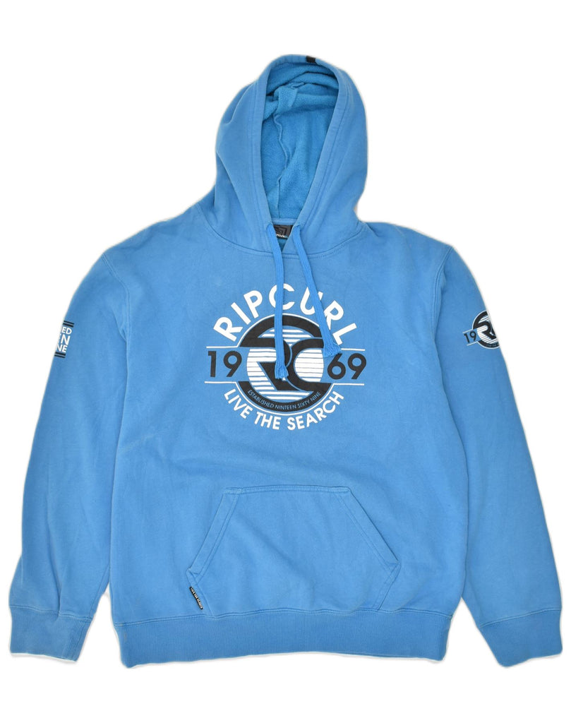 RIP CURL Boys Graphic Hoodie Jumper 15-16 Years Blue Cotton | Vintage Rip Curl | Thrift | Second-Hand Rip Curl | Used Clothing | Messina Hembry 