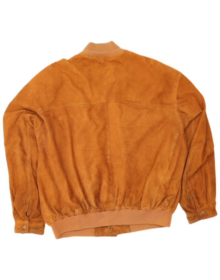 Kapraun Mens Suede Bomber Jacket UK 42 XL Brown