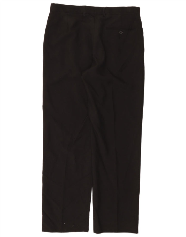 Marks & Spencer Mens Straight Regular Fit Suit Trousers W32 L31 Black