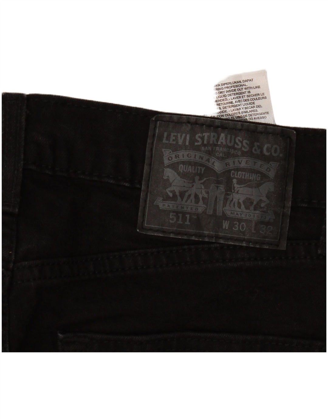 Levi's Mens 511 Slim Jeans W30 L32 Black Cotton