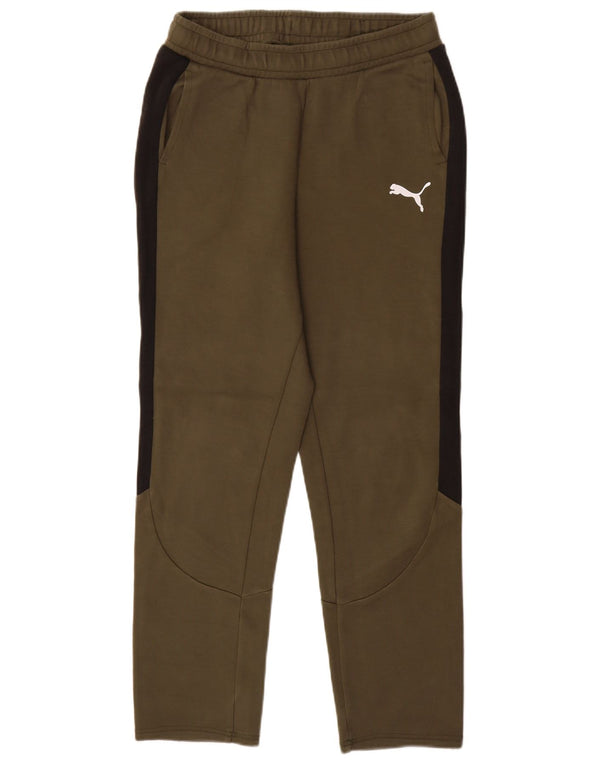 Puma Boys Tracksuit Trousers 15-16 Years  Khaki Colourblock Cotton