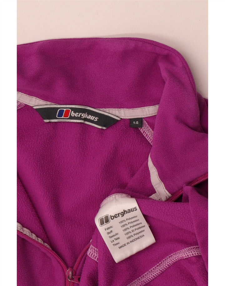 Berghaus Womens Zip Neck Fleece Jumper UK 14 Large Pink Polyester