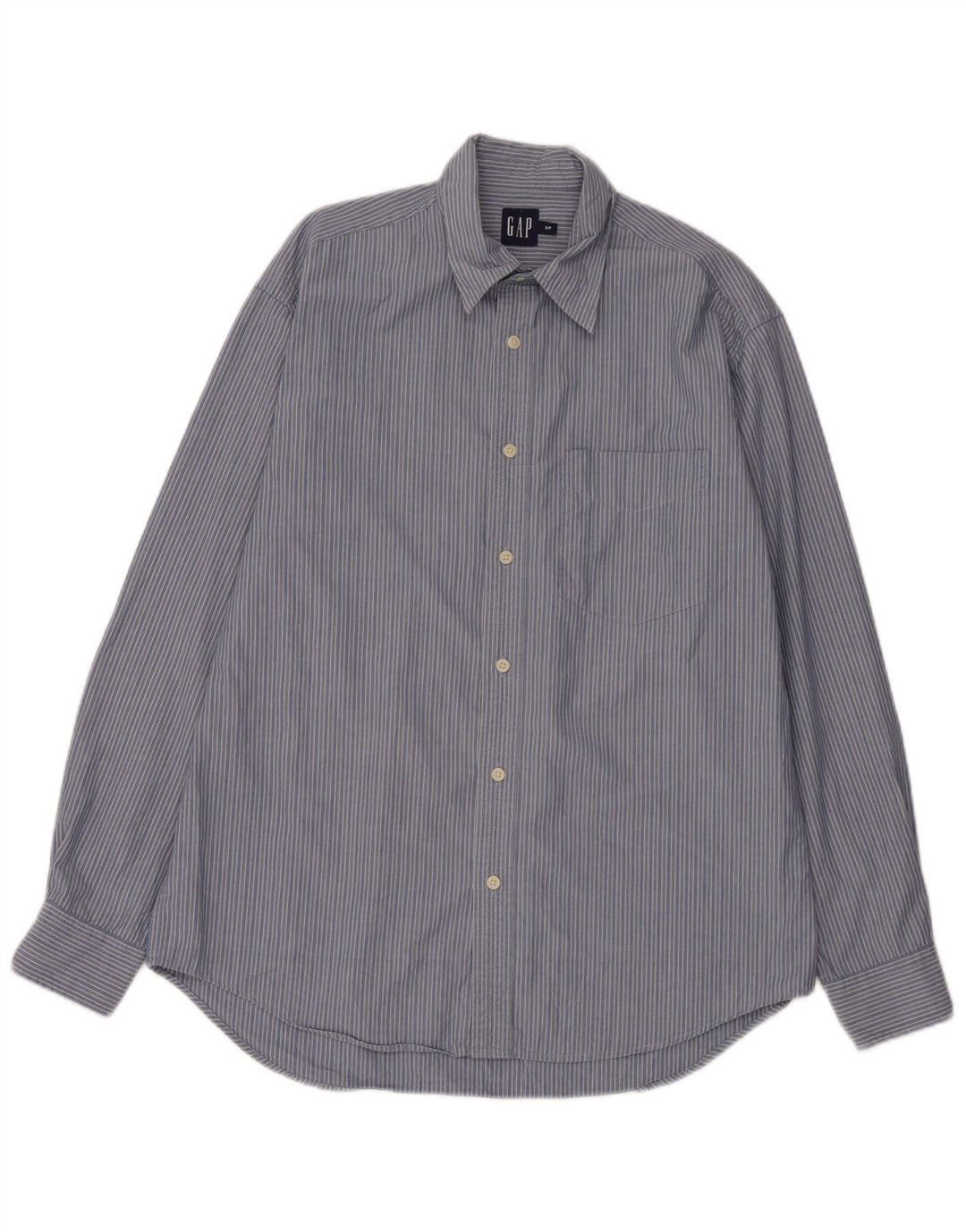 Gap Mens Loose Fit Shirt Small Blue Pinstripe Cotton