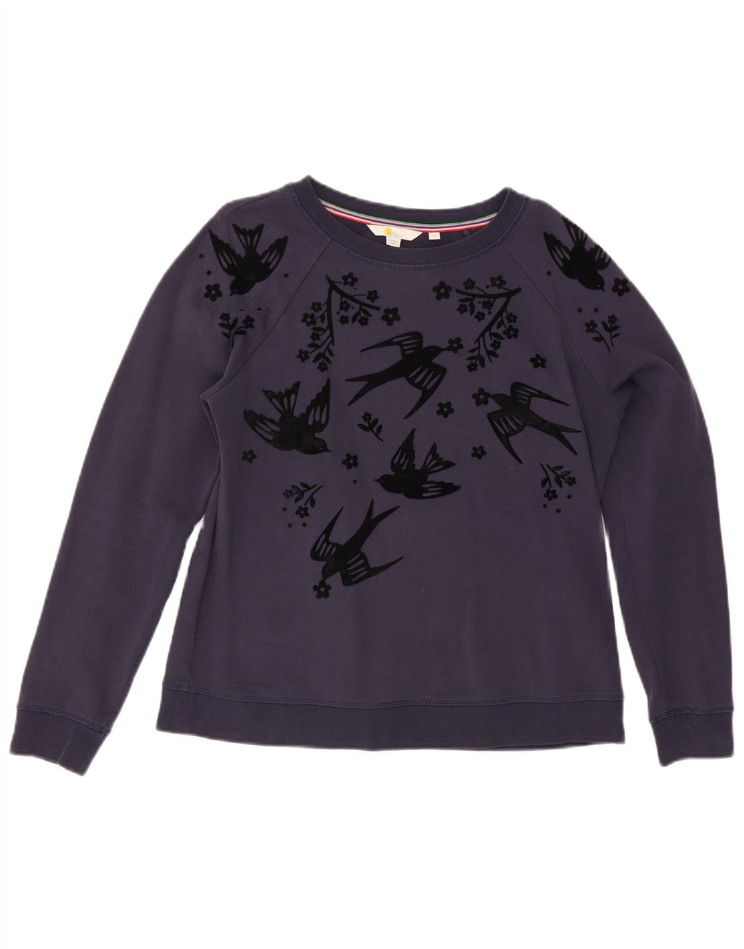 Boden Womens Abstract Pattern Sweatshirt Jumper UK 14 Medium Navy Blue