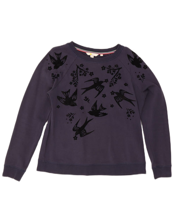 Boden Womens Abstract Pattern Sweatshirt Jumper UK 14 Medium Navy Blue