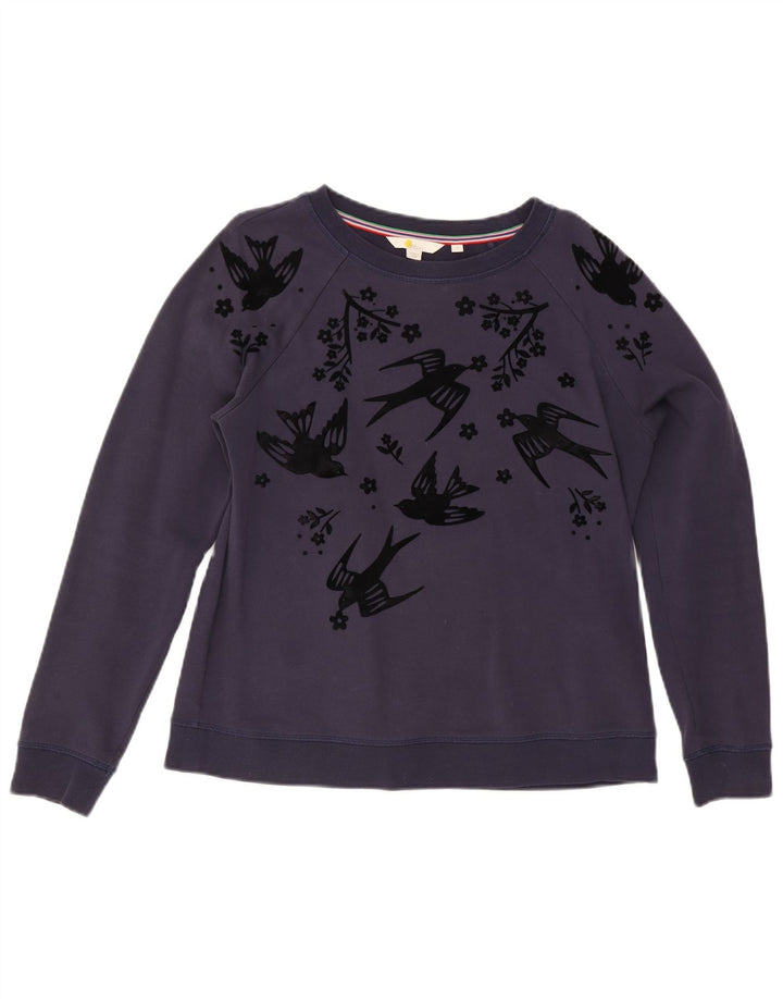Boden Womens Abstract Pattern Sweatshirt Jumper UK 14 Medium Navy Blue