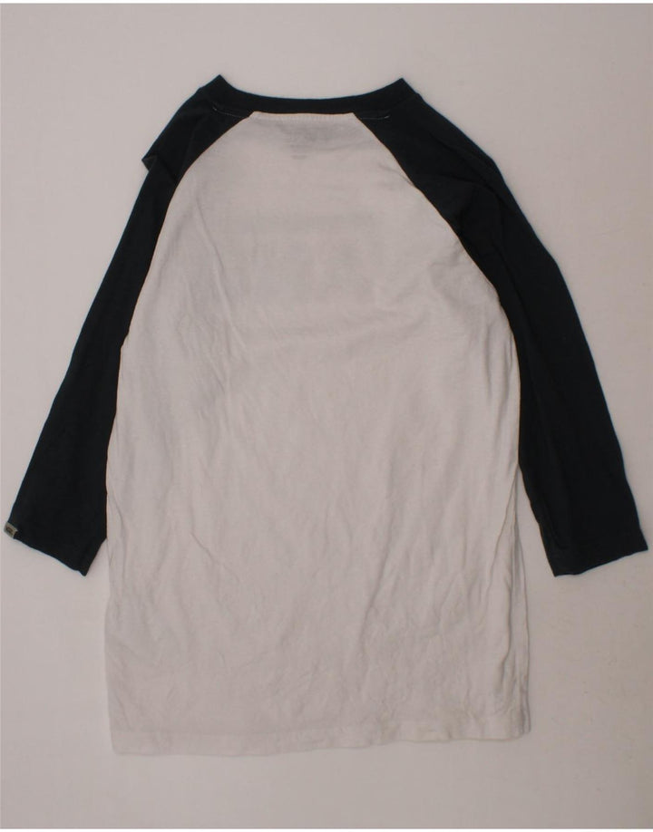 VANS Girls Graphic Top 3/4 Sleeve 11-12 Years Medium  White Colourblock Vintage Vans and Second-Hand Vans from Messina Hembry 