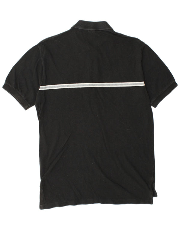 POLO RALPH LAUREN Mens Polo Shirt Medium Black Striped Cotton