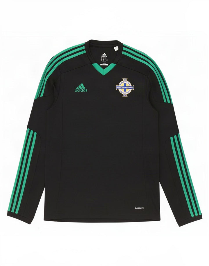 Adidas Mens Irish Football Top Long Sleeve Medium Black Polyester