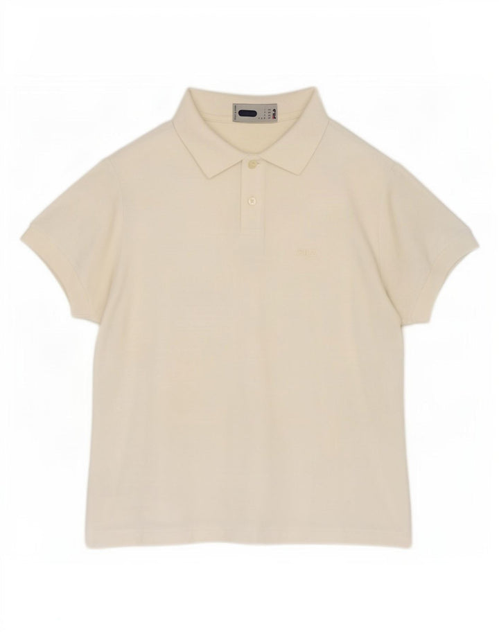 Fila Womens Polo Shirt IT 46 Large Off White