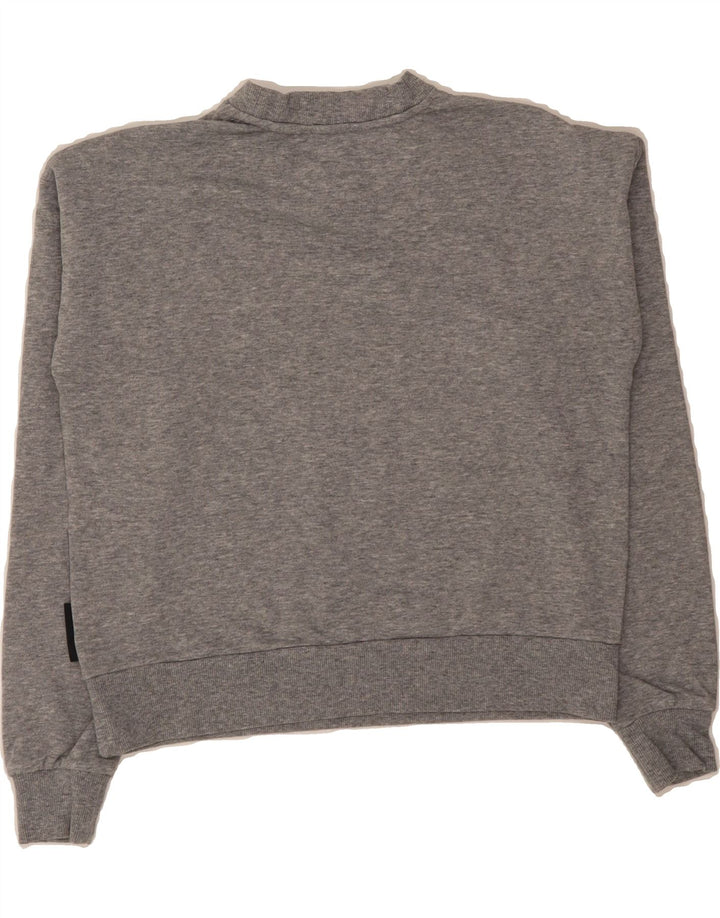DKNY Womens Oversized Graphic Sweatshirt Jumper UK 2 2XS Grey Vintage Dkny and Second-Hand Dkny from Messina Hembry 