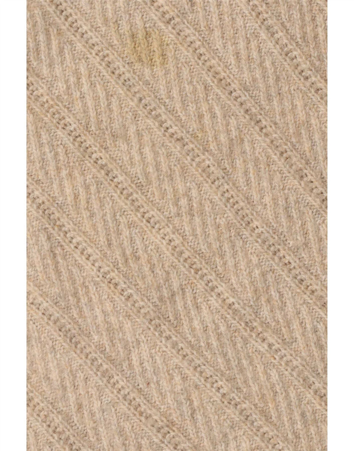 Marks & Spencer Womens Crew Neck Jumper Sweater UK 16 Large Beige Polyester