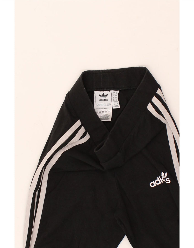 ADIDAS Womens Leggings UK 6 XS Black Cotton | Vintage Adidas | Thrift | Second-Hand Adidas | Used Clothing | Messina Hembry 