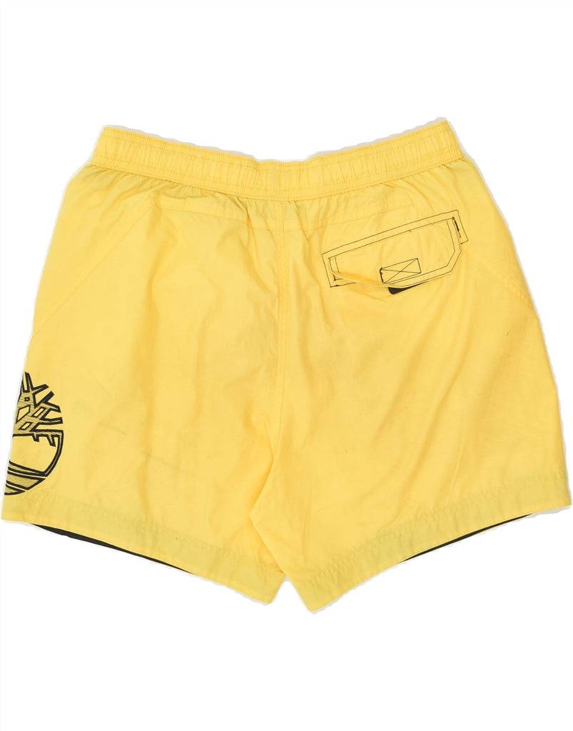 TIMBERLAND Mens Graphic Regular Fit Sport Shorts Medium Yellow Vintage Timberland and Second-Hand Timberland from Messina Hembry 